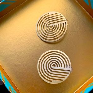 Gold art deco earrings